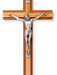 Mahogany Wood Crucifix - 8"