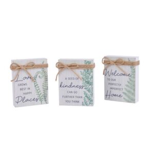 Leaf home block whitewood with ferns