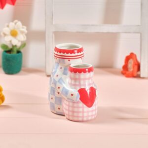 Love & kindness bold hugging ceramic double vase