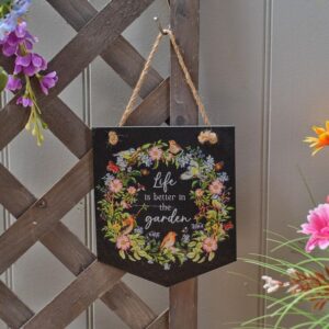 Garden birds life is better in the garden slate plaque