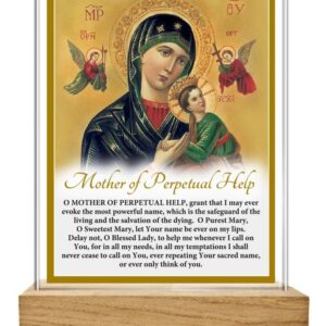 Glass Plaque/Wood Base/Perpetual Help (32458)