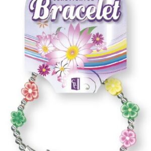 Resin Bracelet/Coloured Petal Beads/Cross (64530)