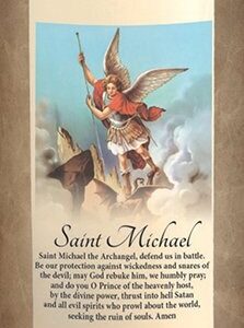 Led Wax Candle/Timer /Saint Michael