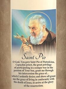 Led Wax Candle /Timer /Saint PIO