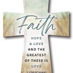 Resin Standing Cross - Faith, Hope, Love