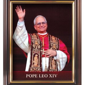 Mahogany Framed Picture/Pope Leo 14th