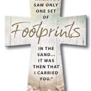Resin Standing Cross - Footprints