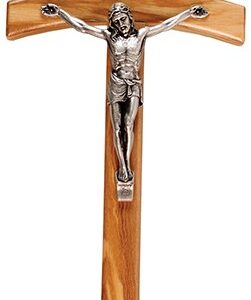 Olive Wood Standing Crucifix - 8.5"